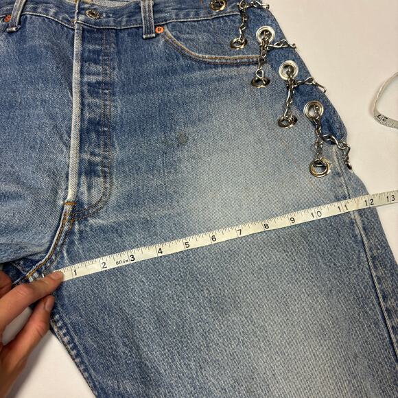 EB Denim Chain Vintage 90s Levi's Jeans Straight Women's Large - Picture 7 of 14